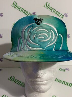 Watson Hat Floral Foam Padded Adjustable Trucker Blue Green Ombre Cap OSFM